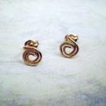 Gold spiral post earrings