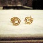 Gold spiral post earrings