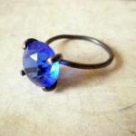 Sapphire blue vintage Czech..