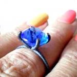 Sapphire blue vintage Czech..