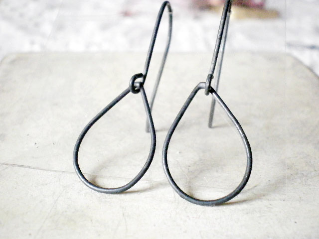 Drops earrings- oxidized sterling silver